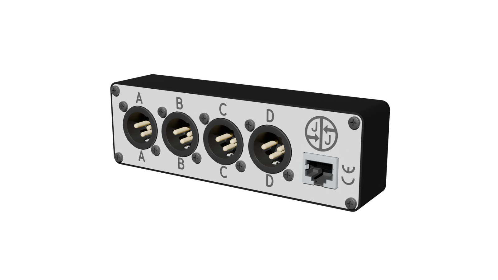 CAT5E Output Box, male XLR output panel